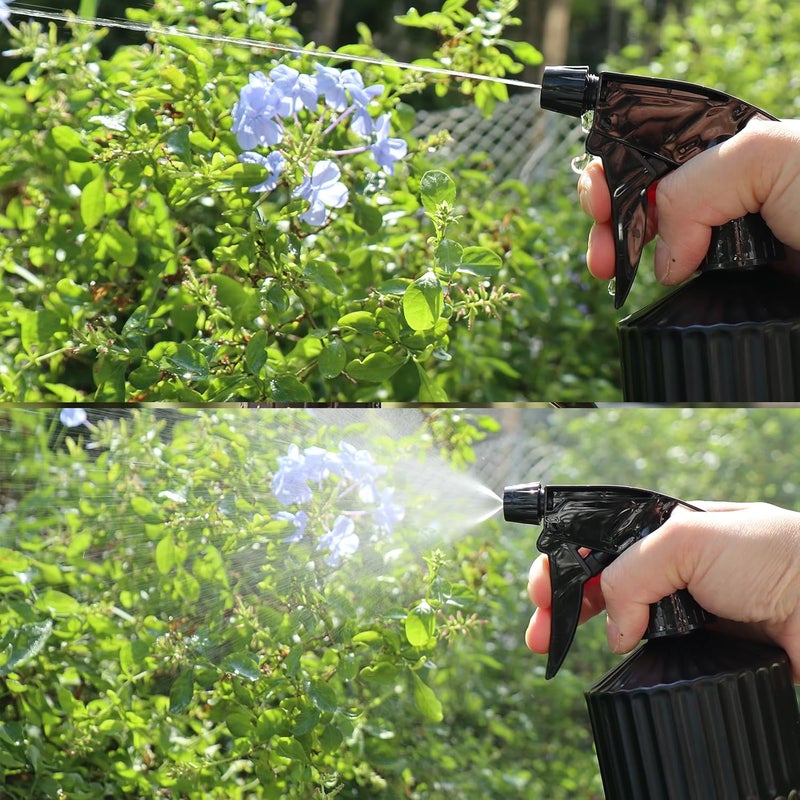 OFFIDIX Glass Spray Bottle, Pressure Watering Can, Indoor Plant Mister, Adjustable Nozzle Watering Glass 0.45L/15.22oz Spray Bottle for Garden Plants Cleaning Solutions (Black) - Image 3